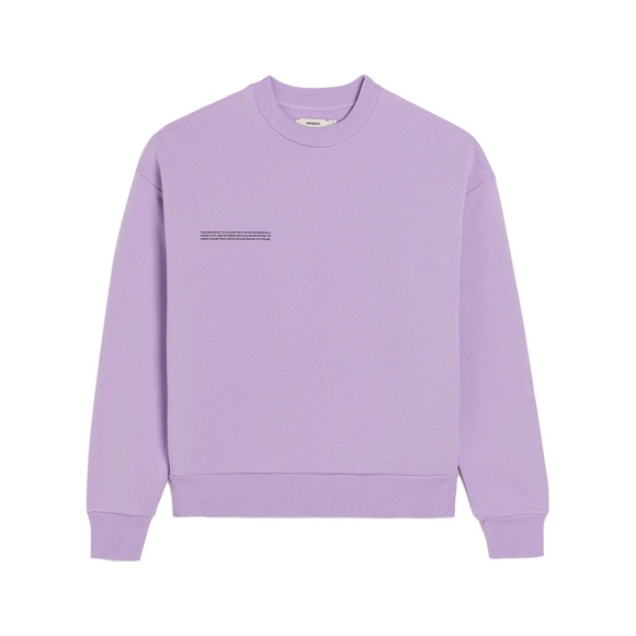 Pangaia Sweaters - Pangaia Purple Crewneck Sweater with Subtle Graphic